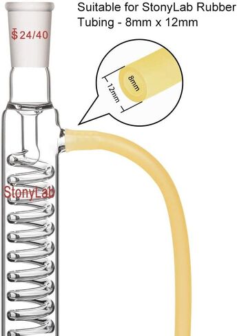 StonyLab Borosilicate Glass Graham Condenser with 24/40 Joint 300mm Jacket Length Lab Glass Condenser in Saudi Arabia