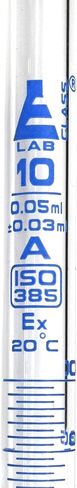 Burette, 10ml - Class A, DIN 385 Compliant, Borosilicate Glass with Glass Key Stopcock, 0.05ml Graduations - Eisco Labs in Saudi Arabia
