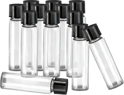 1st Choice Glass Vials, 1 Dram, Pack of 12 - Storage Bottle With PE Gasket in Saudi Arabia