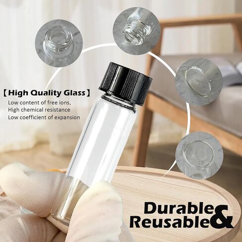1st Choice Glass Vials, 1 Dram, Pack of 12 - Storage Bottle With PE Gasket in Saudi Arabia