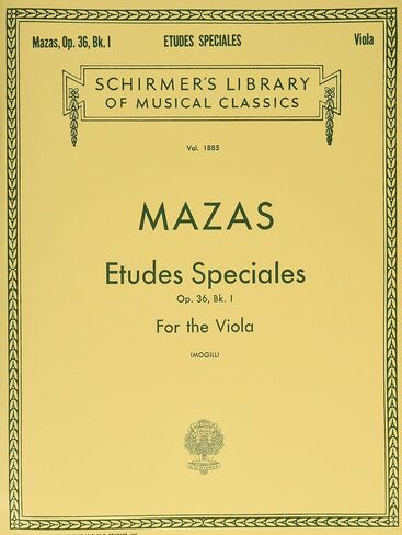Etudes Speciales, Op. 36 - Book 1: Schirmer Library of Classics Volume 1885 Viola Method in Saudi Arabia