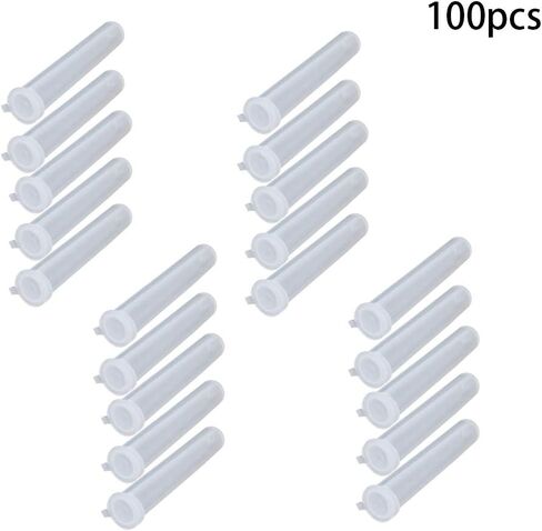 Heyiarbeit 100Pcs 15ml Plastic Centrifuge Tubes with Snap Cap, Polypropylene Microcentrifuge Tube, Round Bottom, Clear, Storage Container for Beads Yeast Specimen Sample Laboratory in Saudi Arabia