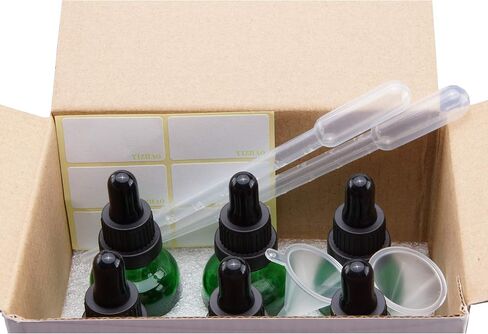 YIZHAO Blue Glass Dropper Bottle 4oz, Tincture Bottles with Glass Dropper, for Essential Oils, Aromatherapy, Cosmetic, Laboratory, Pharmacy, Liquids, Travel –4 Pcs in Kuwait