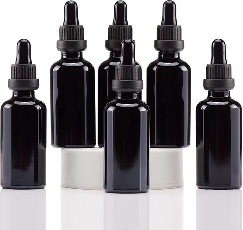 YIZHAO Blue Glass Dropper Bottle 4oz, Tincture Bottles with Glass Dropper, for Essential Oils, Aromatherapy, Cosmetic, Laboratory, Pharmacy, Liquids, Travel –4 Pcs in Kuwait