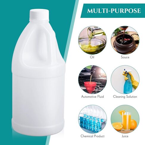 12 قطعة من إبريق بلاستيكي مع غطاء صغير قابل لإعادة الاستخدام من الزجاجات البلاستيكية الفارغة والأغطية، حاويات تخزين مستديرة صغيرة مع مقبض لعصير الماء والحليب والشاي in Kuwait