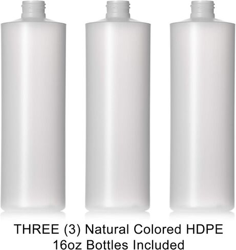 زجاجات ضغط HDPE ذات ألوان طبيعية 8 أونصة مع غطاء قرص وغطاء بخ (3 عبوات) (8 أونصة) in Kuwait