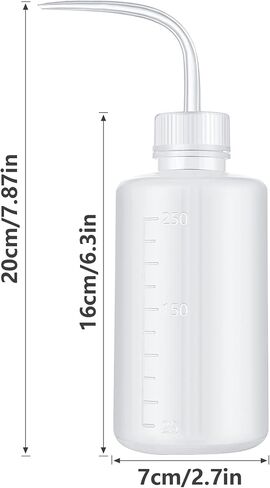 Wash Bottle 2pcs 250ml/8oz Safety Bottles Watering Tools, Economy Plastic Squeeze Washing Cleaning Bottle with Narrow Mouth Scale Labels for Medical Succulent Irrigation Wash Plant Bottle (Black) in Kuwait