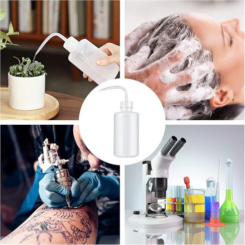 Wash Bottle 2pcs 250ml/8oz Safety Bottles Watering Tools, Economy Plastic Squeeze Washing Cleaning Bottle with Narrow Mouth Scale Labels for Medical Succulent Irrigation Wash Plant Bottle (Black) in Kuwait