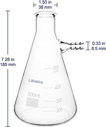 Labasics Glass Heavy Wall Borosilicate Glass Filtering Flask, Bolt Neck with Tubulation (1000 ml) in Kuwait
