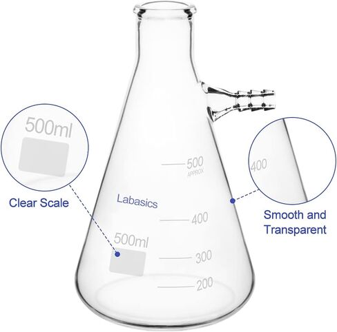 Labasics Glass Heavy Wall Borosilicate Glass Filtering Flask, Bolt Neck with Tubulation (1000 ml) in Kuwait