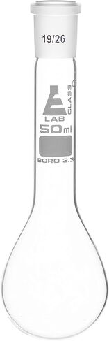 قارورة Kjeldahl، 50 مل - حجم المقبس 19/26 - رقبة طويلة، قاع مستدير - زجاج البورسليكات - Eisco Labs in Kuwait