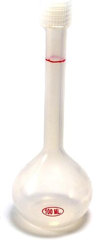 دورق حجمي، 100 مل - بولي بروبيلين، مع غطاء لولبي - قابل للتعقيم - Eisco Labs in Kuwait