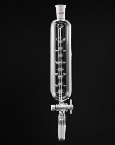 QWORK 500 مل قمع إضافة متدرج لموازنة الضغط، قمع إسقاط متدرج إضافي من زجاج البورسليكات، اتصال 24/40 دقيق إضافة سائل، أدوات زجاجية للمختبر in Saudi Arabia