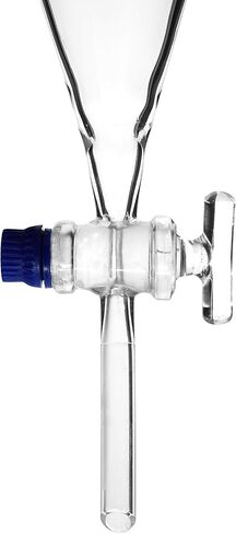 قمع فصل سكويب، 500 مل - سدادة بلاستيكية 24/29، محبس مفتاح زجاجي، متدرج - زجاج البورسليكات - Eisco Labs in Kuwait