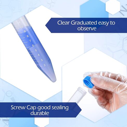 200 Pack Conical Centrifuge Tubes 15ml, Sterile Plastic Test Tubes with Screw Caps, Polypropylene Conical Container Microcentrifuge Tube with Graduated Marks and Conical Bottom in Saudi Arabia
