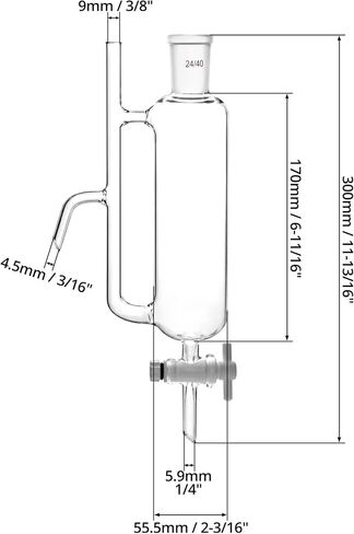 QWORK 250 ml Water Oil Receiver Separator with 24/40 Joint, Essential Oil Distillation Kit, Reusable Borosilicate Glass Laboratory Supply in Saudi Arabia