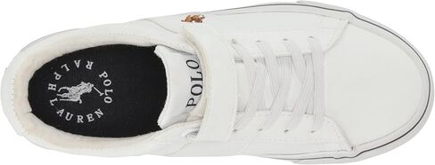 حذاء رياضي بولو رالف لورين للجنسين للأطفال ساير Ps أبيض Tumbled/Mlt Pp in Kuwait