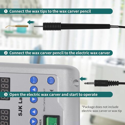 أقلام شمع كهربائية للأسنان من آنهوا، قطعتان، أقلام نحت الشمع لطبيب الأسنان، أداة بديلة محمولة لمختبر الأسنان، شمع كهربائي رقمي ساخن in Kuwait