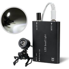 CARESHINE الأسود LED رئيس ضوء مصباح للأسنان الجراحية الطبية مجهر العدسة الولايات المتحدة الأمريكية الشحن 2-5 أيام التسليم in Kuwait