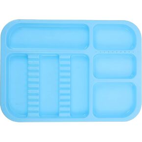 Tray Dentist Tray Tray Plastic Tray Divided Separate Tray for Medical Tattoo and Beauty Salon 13.1"x9.4"（Blue）