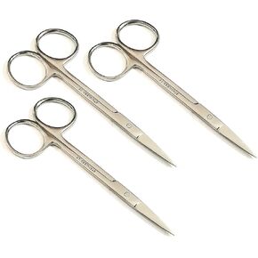 مقص حاد لمختبر تشريح دقيق من إيريس، 4.5 بوصة (11.43 سم) مستقيم بنقطة دقيقة، من الفولاذ المقاوم للصدأ (عبوة من 3 قطع) in Kuwait