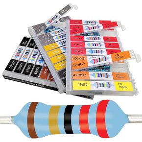 EEEEE 1W 30 Values 300pcs Individual Compartment 1 Ohm-1M Ohm with 1% Metal Film Resistor Assortment Kit and Electrical Industrial Assorted Set K Ohm Pack for Led Lights in Saudi Arabia