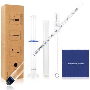 Circrane 0-200 Proof & Tralle Alcohol Hydrometer with Glass Test Jar Kit, Accurate Tester & Glass Cylinder for Liquor, Distilling Moonshine Alcoholmeter Set in Saudi Arabia