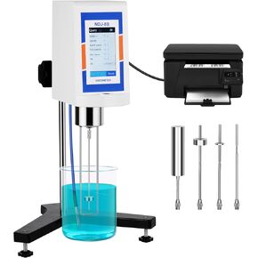 Digital Rotary Viscometer 10-2,000,000mPa.S Lab Viscometer with Data Output and Printing, Viscosity Meter Tester with Temperature Probe, Timing Accuracy ±2% 100-240V