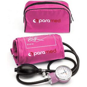 PARAMED Aneroid Sphygmomanometer – Manual Blood Pressure Cuff with Universal Cuff 8.7-16.5" and D-Ring – Carrying Case in The kit – Black – Stethoscope Not Included