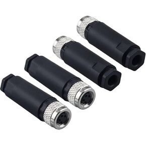 Lonlonty M8 موصل التجميع الميداني 3-Pin A الترميز أنثى موصل الطيران الدائري التوصيل 8 مم مقاوم للماء موصل الطيران الدائري محول التوصيل 4 حزمة