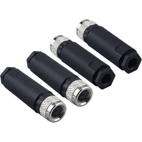 M8 Field Assembly Connector 3-Pin A Coding Female Circular Aviation Connector Plug 8mm Waterproof Circular Aviation Connector Plug Adapter 4 Pack in Saudi Arabia