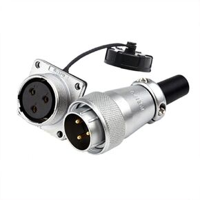 WS24 2 Pin Plug Chassis Socket Aviation Circular Power Electrical Connector 25A 500V Dustproof Cap for Industrial Automotive Outdoor Application in Saudi Arabia