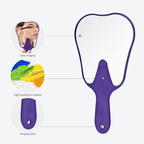 Tooth Shaped Handheld Mirror - Hand Held Mirror Tooth Mirror Patient Mirror Dental Hygienist Gifts in Kuwait