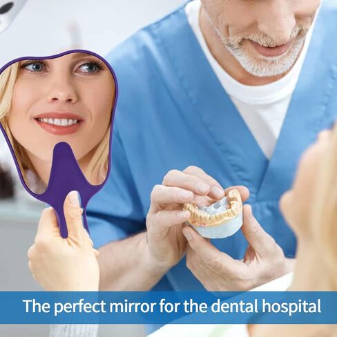 Tooth Shaped Handheld Mirror - Hand Held Mirror Tooth Mirror Patient Mirror Dental Hygienist Gifts in Kuwait
