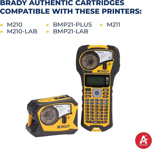 برادي شريط ملصقات فينيل عالي الالتصاق (M21-750-595-WT) - غشاء فينيل اسود على ابيض - متوافق مع طابعات الملصقات BMP21-بلس وIDPAL وطابعات الملصقات LABPAL - طول 21 قدم وعرض 75 in Kuwait
