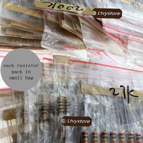 Ltvystore 1000PCS 100 Values 1 ohm -10M ohm 1/2W Metal Carbon Film Resistors Assortment Kit Assorted Set in Saudi Arabia