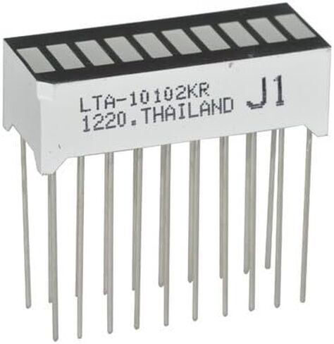 مجموعة Lite On Electronics LTA-10102KR، 10 رسم بياني شريطي، 0.20 بوصة HT، 639 نانومتر، 20 رصاص، 2.6 فولت 25، أحمر فائق (عبوة من 10 قطع) in Kuwait