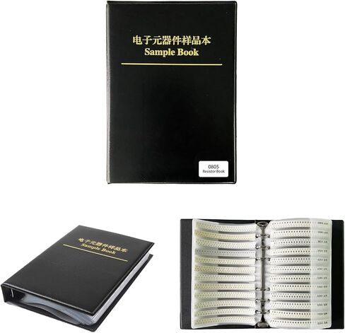 Easyscen 0402 SMD Resistor Sample Book (0 أوم - 10M أوم) SMD 1% مقاوم مجموعة متنوعة من الصناديق، مجلد متنوع، 170 قيمة، 8500 قطعة مجموعة كتب عينة المقاومة (Resistor-0402) in Kuwait