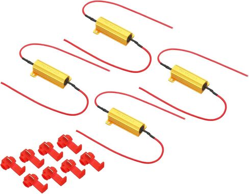 PATIKIL 50W 50 Ohm الألومنيوم شل المقاوم، 4 حزمة الألومنيوم الإسكان المقاوم يقع في حالة Wirewound المقاومات المسمار الحنفية السلطة المقاوم، الذهبي in Kuwait