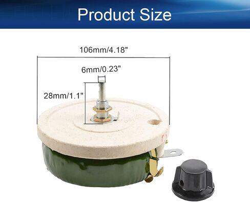 Heyiarbeit 5 أوم 200 واط السيراميك Wirewound الجهد الخطي متغير مقاومة ريوستات مع مقبض للضوء المخفتات التحكم في سرعة المحرك 1 قطعة in Saudi Arabia