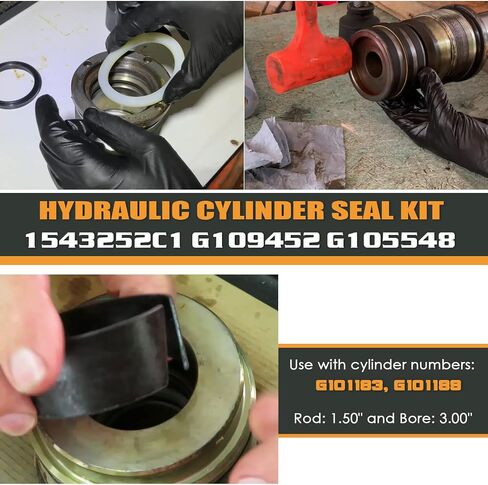 1543252C1 G109452 G105548 مجموعة ختم الأسطوانة الهيدروليكية 1.5 بوصة قضيب و3 بوصة تتحمل مناسبة للحقيبة 350 350B 450 450B 480 480C 480E 580C 580D 580E 550G دلو الجرافة القابل للإمالة/جرافة الدلو in Saudi Arabia