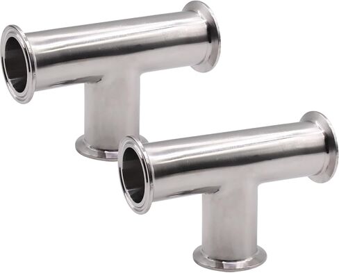DERNORD Clamp Tee 3 طرق من الفولاذ المقاوم للصدأ 304 تركيبات صحية تناسب 1.5 بوصة ثلاثي المشبك، 38 مم أنبوب OD in Kuwait