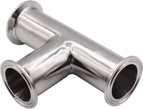 DERNORD Clamp Tee 3 طرق من الفولاذ المقاوم للصدأ 304 تركيبات صحية تناسب 1.5 بوصة ثلاثي المشبك، 38 مم أنبوب OD in Kuwait
