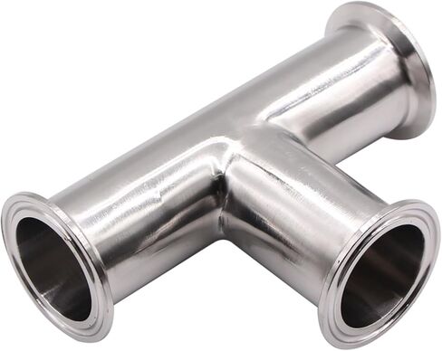 DERNORD Clamp Tee 3 طرق من الفولاذ المقاوم للصدأ 304 تركيبات صحية تناسب 1.5 بوصة ثلاثي المشبك، 38 مم أنبوب OD in Kuwait