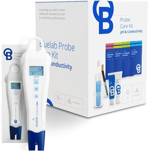 Bluelab Conductivity Pen Meter and Probe Care Kit pH and Conductivity-Water, Temperature and Nutrient Tester (CF, EC, PPM 500/700) with EC Solution and Cleaner for Hydroponics and Indoor Growing in Kuwait