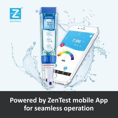 Apera Instruments, LLC-AI3719 PC60-Z جهاز اختبار ذكي متعدد المعلمات يعمل بالبلوتوث مدعوم من تطبيق ZenTest للهاتف المحمول، قياس درجة الحموضة/الموصلية/TDS/الملوحة/المقاومة/درجة الحرارة. in Kuwait