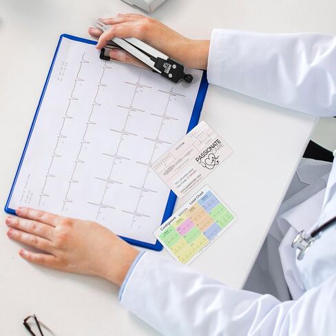 بطاقات شارة EKG الفرجار بلس ECG Rhythm مزيج مثالي للتقسيم 12 ورقة غش رئيسية للممرضات والطلاب الطبيين على الإطلاق. بطاقات الفرجار وفلاش ايديال in Kuwait