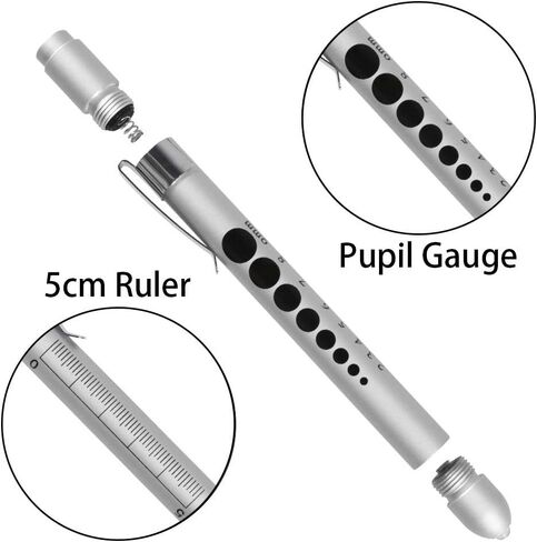 أضواء قلم طبي من أوكين للممرضات والأطباء، مصباح يدوي LED طبي قابل لإعادة الاستخدام مع مقياس الحدقة ومسطرة، ضوء أبيض، ذهبي وردي in Kuwait