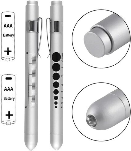 أضواء قلم طبي من أوكين للممرضات والأطباء، مصباح يدوي LED طبي قابل لإعادة الاستخدام مع مقياس الحدقة ومسطرة، ضوء أبيض، ذهبي وردي in Kuwait