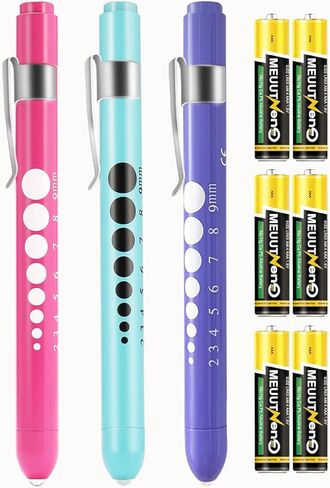 MEUUT 3 Pack Pen Lights for Nurses with 6 Batteries – Medical Penlights Nurse Accessories for Work, Perfect Nursing Student Essentials Medical Supplies for Nurses Doctors EMT Trauma in Saudi Arabia